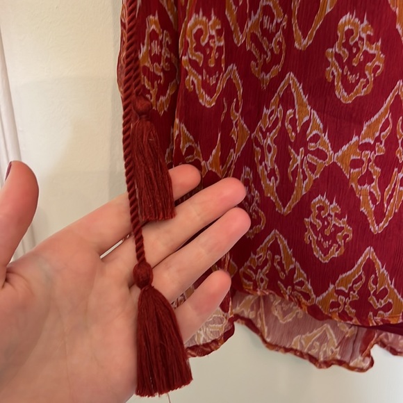 NWT red and orange flouncy top from French boutique - Picture 4 of 8